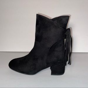 Rebel Black Suede Booties NWOT